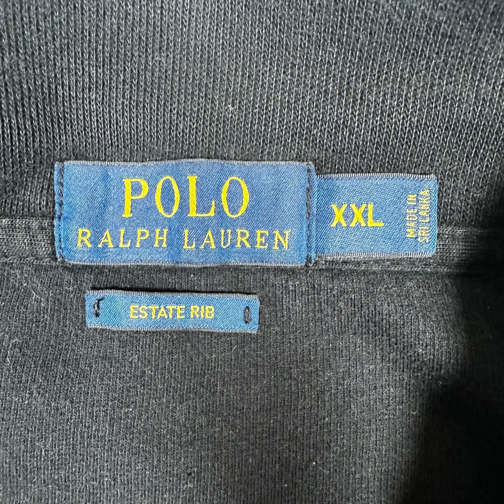 Polo Ralph Lauren Mens XXL Estate Rib Quarter Zip Pullover Black Cotton‎ Sweater - Picture 9 of 13